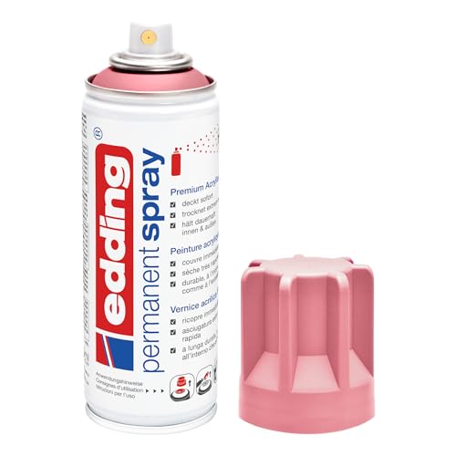 edding 5200 Permanent Spray - edel mauve matt - 200 ml - Acryllack zum Lackieren und Dekorieren von Glas, Metall, Holz, Keramik, Kunststoff, Leinwand - Lackspray, Acrylspray, Farbspray von edding