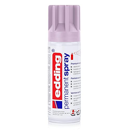 edding 5200 Permanent Spray -lavender matt - 200 ml - Acryllack zum Lackieren und Dekorieren von Glas, Metall, Holz, Keramik, Kunststoff, Leinwand - Lackspray, Acrylspray, Farbspray von edding