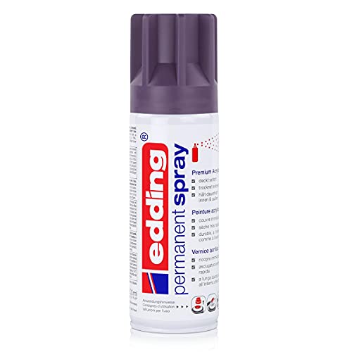 edding 5200 Permanent Spray - lila matt - 200 ml - Acryllack zum Lackieren und Dekorieren von Glas, Metall, Holz, Keramik, Kunststoff, Leinwand - Lackspray, Acrylspray, Farbspray von edding