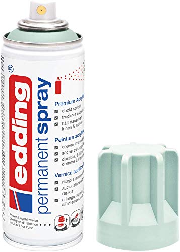 edding 5200 Permanent Spray - milde minze matt - 200 ml - Acryllack zum Lackieren und Dekorieren von Glas, Metall, Holz, Keramik, Kunststoff, Leinwand - Lackspray, Acrylspray, Farbspray von edding