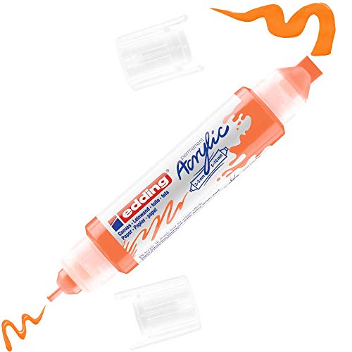 edding 5400 Acryl 3D Double Liner - neon-orange - 1 Acrylfarbe Tube - Doppel-Spitze 2-3,5-10 mm von edding