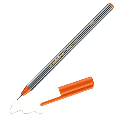 edding 55 - Fineliner - orange - 1 Stift - 0,3 mm Spitze - Farbstift zum Schreiben, Malen, Unterstreichen, Illustrieren - für Kinder und Erwachsene, Schule, Homeoffice, Büro von edding