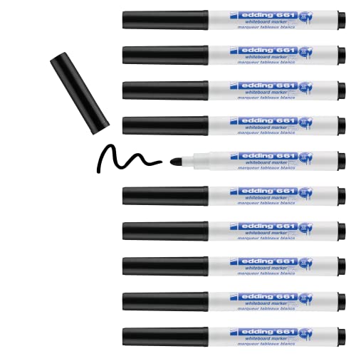 edding 661 – Marker für Whiteboard Schwarz, 10er pack von edding