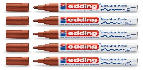 edding 751 Glanzlack-Marker Sparpack 14 Farben und viele Sortimente zur Auswahl (5, braun) von edding