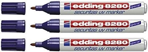 edding 8280 Securitas UV-Marker, klare Rundspitze, 1,5–3 mm, 3 Stück von edding