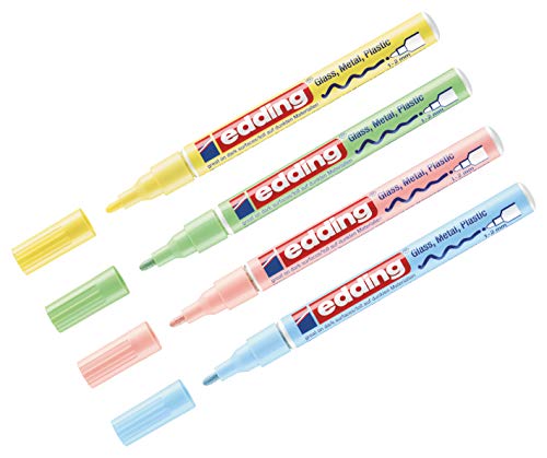 edding Glanzlack-Marker Creative 751, 1-2 mm (4er Set, Pastell) von edding