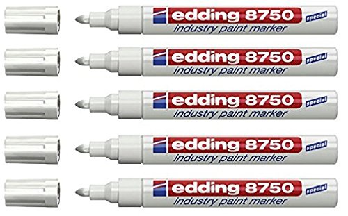 edding Lackmarker edding 8750 industry paint marker, 2-4 mm, weiß (5) von edding