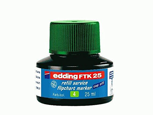 edding FTK 25 Nachfülltinte - grün - 25 ml - mit Kapillarsystem ideal zum sauberen und unkomplizierten Nachfüllen fast aller edding flipchart marker von edding