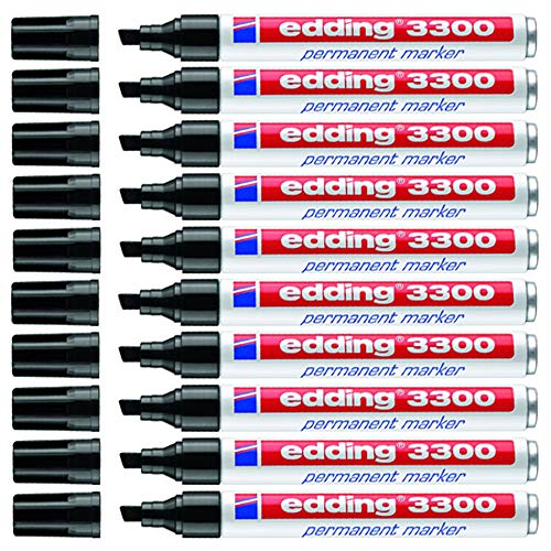 edding Permanentmarker edding 3300, nachfüllbar, 1-5 mm (10x schwarz) von edding