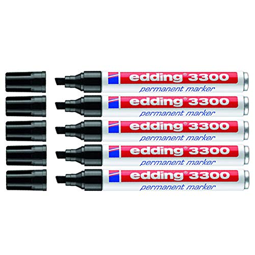 edding Permanentmarker edding 3300, nachfüllbar, 1-5 mm (5x schwarz) von edding