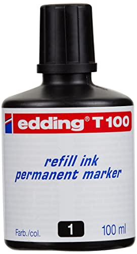 edding T 100 Nachfülltinte Permanentmarker - schwarz - 100ml - mit Tropfendosiersystem, zum schnellen Nachfüllen fast aller edding Permanentmarker von edding