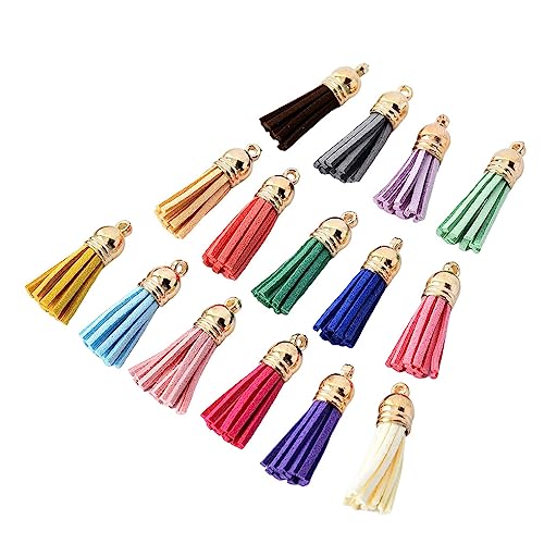 eexuujkl 100 Stück Tragbarer Leder Schlüsselanhänger Quaste Ohrring Armband Halskette DIY Basteln Hängende Dekoration Handgemachtes Handwerk, Kopf aus Roségold eexuujkl 100 Stück Tragbarer Leder Schlüsselanhänger Quaste Ohrring Armband Halskette DIY Basteln Hängende Dekoration Handgemachtes Handwerk, Kopf aus Roségold von eexuujkl