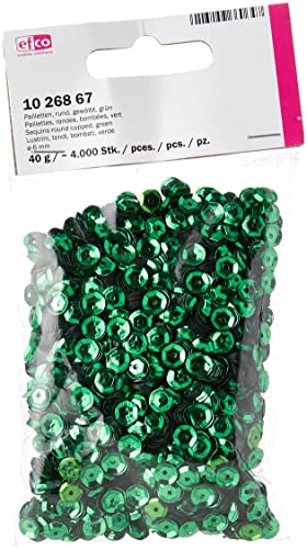 Efco Pailletten rund geschröpft ø 6 mm 40 g / ~ 4.000 Stk. Grün, Kunststoff von efco