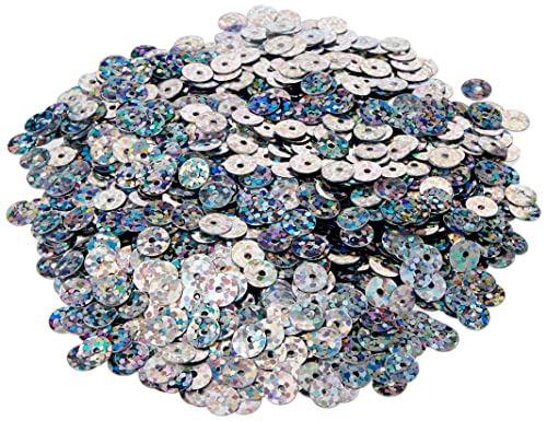 Efco rund flach Pailletten, Silber Hologramm, 6 mm, 40 g, 4000-piece von efco