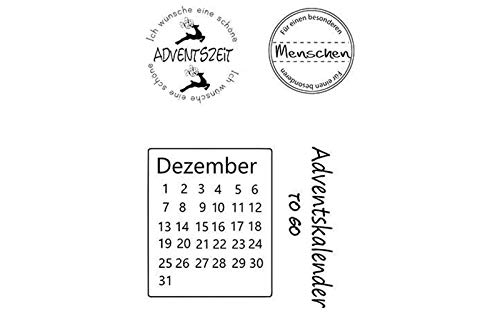 Stempel Clear,Advent A7 / 74 x 105 mm,4 - teilig transparent von efco