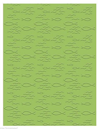 bastelkoerble® Prägeschablone " Fische christlich " 10,6 x 15,0 cm für Embossing ( Wachsplatten ) Kartengestaltung von efco