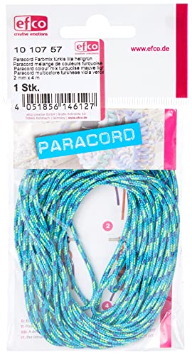 Efco Paracord Farbmix 2 mm x 4 m 1 Stück Türkis Mauve Hellgrün, Polyester-Mischgewebe, 20 x 10 x 5 cm, 4 von efco