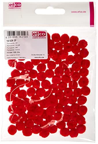 Efco – Pompons 10 mm 100 STK. Rot, Polyamid von efco