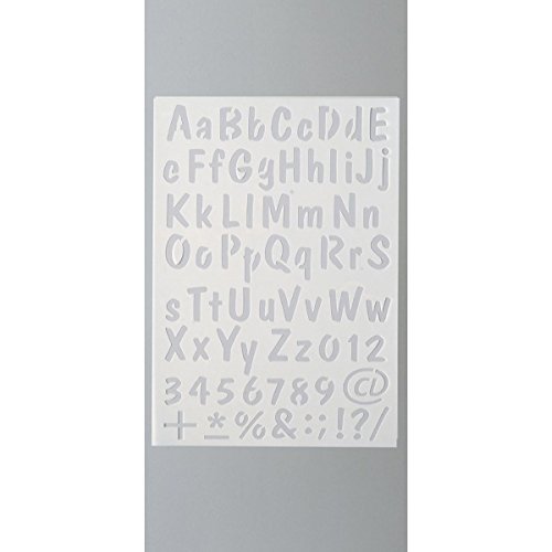 efco Schablone Buchstaben+Zahlen Stencils, Kunststoff, Weiß, 29.7x21x0,1 cm von efco