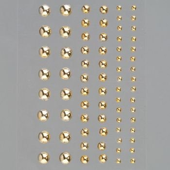 Efco 1504295 Halfbeads Acryl selbstklebend rund 3 5 7 mm 72 Stück Brillant, Gold Brilliant, 61 x 61 x 3,8 cm von efco