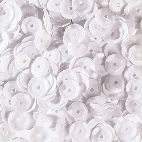 Efco rund-Pailletten, weiß, Blickdicht, 6 mm, 40 g, 4000-piece von efco