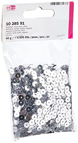 Efco rund flach Pailletten, Silber, 6 mm, 40 g, 4000-piece von efco