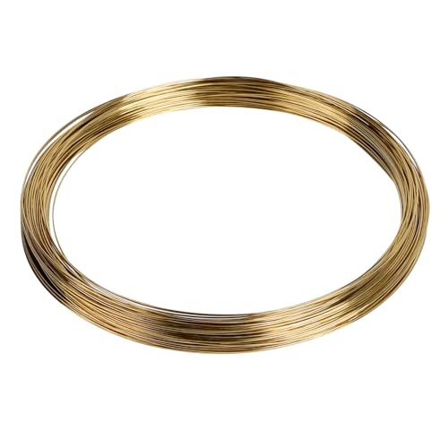 EFUTURETIME Messingdraht 0,8mm x 50m, Kupferdraht aus Messing, Brass Wire zum Ornamentweben, Dekorieren, Modellieren und Löten, Gold von efuturetime