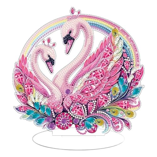 egjxal Swan Diamond Art Painting Desktop Dekorationen, spezielle Form 5D DIY Diamant Kunst Acryl Diamant Kunst Malerei Tier Tischplatte Ornament Kit für Home Office, GJX2216 von egjxal