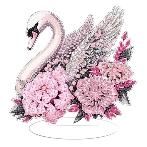 egjxal Swan Diamond Art Painting Desktop Dekorationen, spezielle Form 5D DIY Diamant Kunst Acryl Diamant Kunst Malerei Tier Tischplatte Ornament Kit für Home Office von egjxal