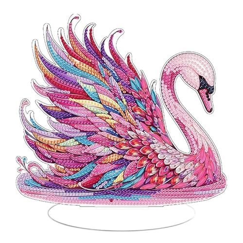 egjxal Swan Diamond Art Painting Desktop Dekorationen, spezielle Form 5D DIY Diamant Kunst Acryl Diamant Kunst Malerei Tier Tischplatte Ornament Kit für Home Office von egjxal