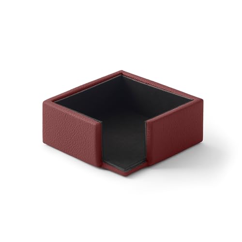 Eglooh - Atena - Notizzettel Box Echtes Leder Bordeaux Rot - Zettelbox, Notizklotz, Zettelkasten für Schreibtisch und Büro - cm 11,2 x 11,2 x H.4,5 - Made in Italy von eglooh