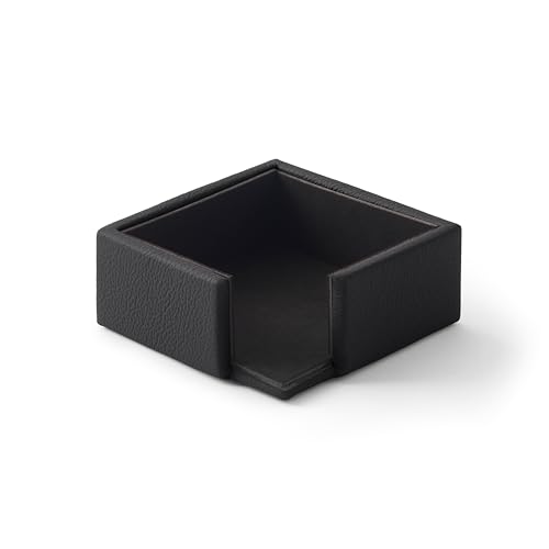 Eglooh - Atena - Notizzettel Box Echtes Leder Schwarz - Zettelbox, Notizklotz, Zettelkasten für Schreibtisch und Büro - cm 11,2 x 11,2 x H.4,5 - Made in Italy von eglooh