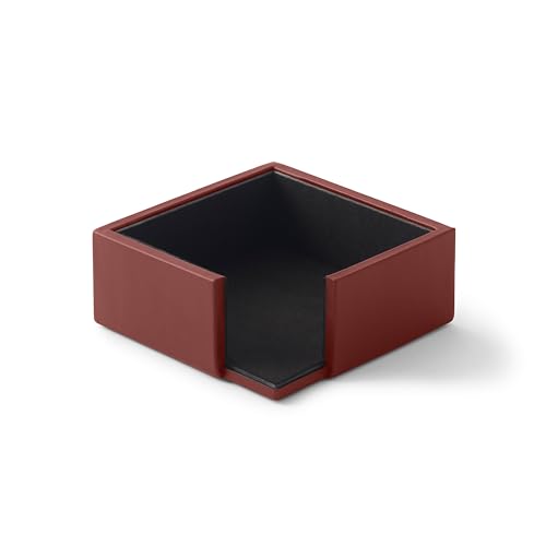 Eglooh - Minerva - Notizzettel Box Leder Bordeaux Rot - Zettelbox, Notizklotz, Zettelkasten für Schreibtisch und Büro - cm 11,2 x 11,2 x H.4,5 - Made in Italy von eglooh