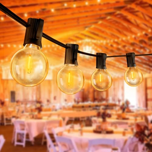 19M LED Lichterkette Außen Strom: 30+3 Glühbirnen Outdoor Lichterketten Aussen Warmweiß Aussenlichterkette für Party Terrasse Biergarten Pavillon Balkon Garten e517010 von eisaro