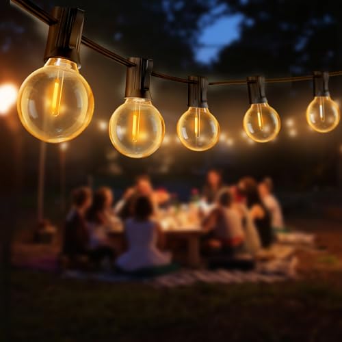 LED Lichterkette Außen Strom 19M G40 Glühbirnen Garten Beleuchtung Balkon für Terrasse Party Lichterketten Aussen IP44 Wetterfest String Lights Aussenlichterkette Pavillon v715022 von eisaro