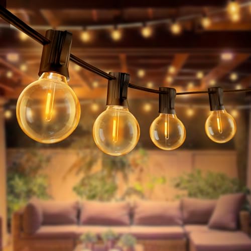 LED Lichterkette Außen Strom - Outdoor Lichterkette Glühbirnen Außen Innen Strom19M 30+3 Warmweiße IP44 G40 Glühbirnen Plastik für Balkon Camping Garten Hochzeit Terrasse Party v715007 von eisaro