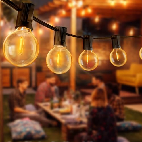 Led Lichterkette Außen 19M - Lichterkette Strom Aussen mit 30+3 G40 Glühbirnen Outdoor Wasserdicht Warmweiß für Party Terrasse Patio Gärten v715016 von eisaro