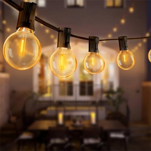 Led Lichterkette Außen 19M - Lichterkette Strom Outdoor mit 30+3 G40 Glühbirnen Aussen Wasserdicht Warmweiß für Party Terrasse Patio Gärten v715015 von eisaro