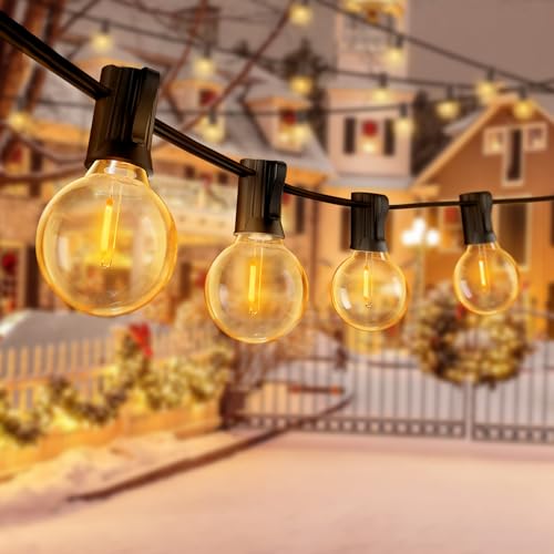 Led Lichterkette Strom Outdoor Außen - 19M 62FT 30+3 G40 Glühbirnen Garten Beleuchtung Balkon Lichterketten Aussen IP44 Wetterfest Pavillon String Lights e517009 von eisaro