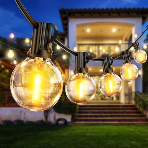 eisaro Lichterkette Außen Outdoor Strom LED Glühbirnen - 19M Lichterketten Garten mit G40 30+3 Glühbirnen Plastik Beleuchtung IP44 Wasserdicht String Lights für Außen & Innen Terrasse, Party, Balkon von eisaro