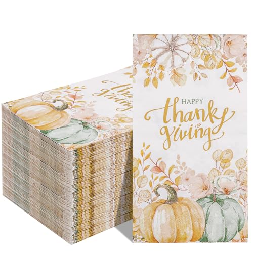 EI 150 Stück Thanksgiving-Servietten, 3-lagige Herbst-Servietten mit Kürbis, Thanksgiving-Servietten, Thanksgiving-Partyzubehör, Thanksgiving-Gästetücher für Thanksgiving, Herbsternte von ejonirinjonir