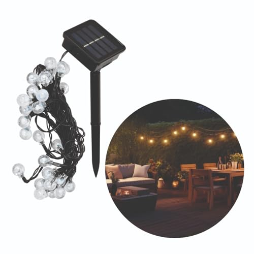 ekobi SOLAR 30 LED AURA 0.12W Solar-Gartengirlande 30 LED-Dekokugeln warmweiß Lichterkette von ekobi