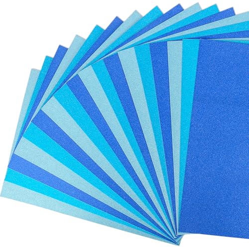 elthmpr Glitzerpapier zum Basteln - Origami-Papier 18 Blatt Buntes Papier A4 Origami Papier Bastelpapier 250g/m² Bastelpapier Glitzer Papier für Kinder, DIY Bastelprojekte Basteln, DIY Grußkarten von elthmpr