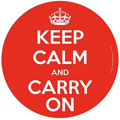 empireposter Keep Calm - and Carry On - Sticker Aufkleber Sprüche - Grösse Ø 9,5 cm von empireposter