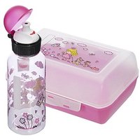 emsa Kinder Trinkflasche & Lunchbox Prinzessin transparent, rosa, 1 Set von EMSA