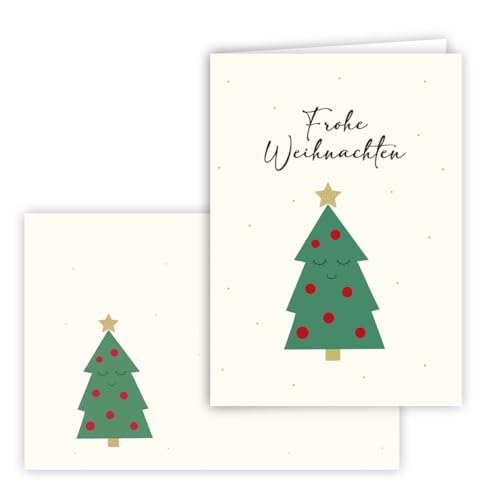 Weihnachtskarte/Klappkarte Weihnachtsbaum DIN A6 mit passendem Umschlag (1 Karte + 1 Umschlag (Weihnachtsbaum)) von emufarm