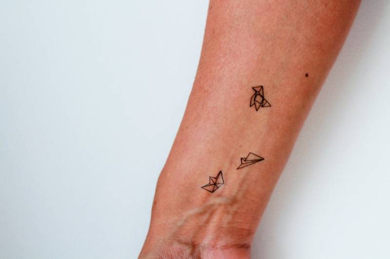 Flugzeug, Boot, Temporärer Tattoo-Papierauflauf | 3Er Set von encredelicate