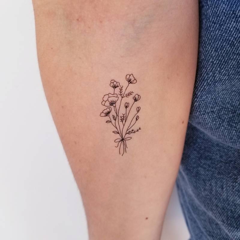 Wildblumen Temporäres Tattoo | 2Er-Set von encredelicate