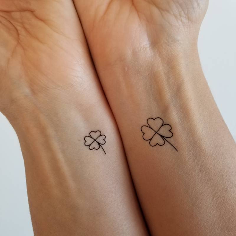 Temporäres Kleeblatt-Tattoo | 3 À 2Er-Sets von encredelicate