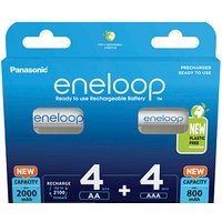 8 eneloop Akkus Micro AAA, Mignon AA Mignon AA: 2.000 mAh / Micro AAA: 800 mAh von eneloop